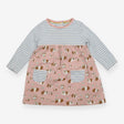 Dress Long Sleeved Blue Stripe and Pink Guineapigs