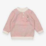 Knit sweater pink stripe flopsy