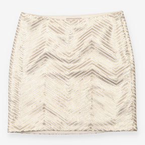 Gold Sequin Chevron Mini Skirt Size