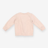 Zip sweater pink with frill neckline
