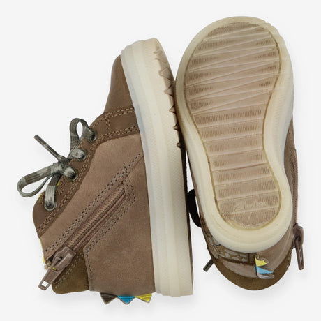 Trainer Boots Light Up Sole Khaki Dinosaur