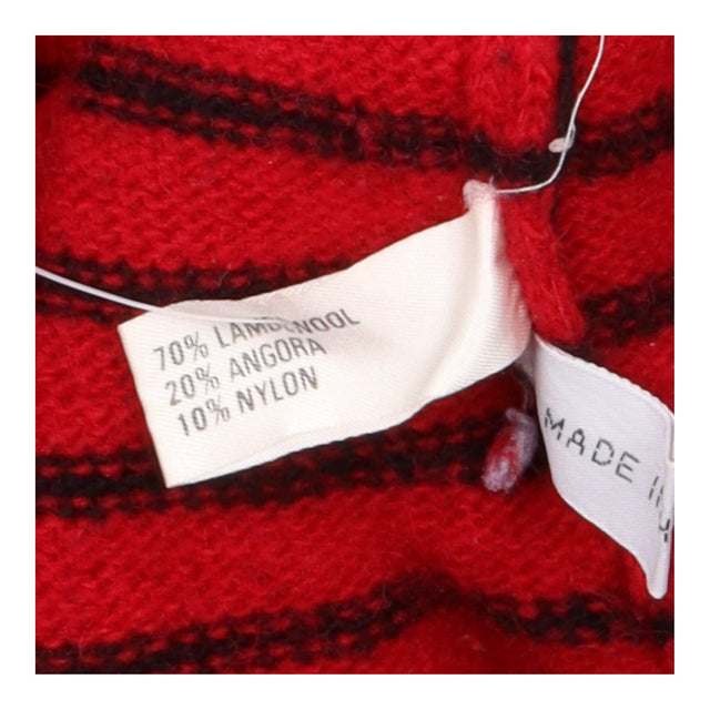 Bright red and Charcoal Striped Lambswool Blend C