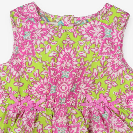 Dress Party Lime and Pink Print