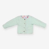 Reversible jacket floral green and white check