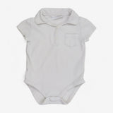 Bodysuit Collared White with Anchor Pocket