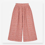 Wide Leg Trousers Floral Print Pleated High Waist