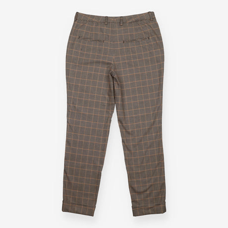 Checked Trousers grey Camel Tapered Slim Leg