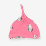 baby hat pink owl