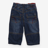 Blue jeans with red details
