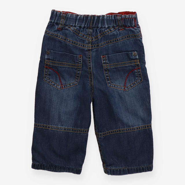 Blue jeans with red details