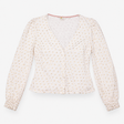 Gold Metallic Polka Dot V-Neck Jersey Top White