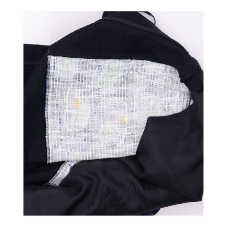 Skirt Navy Blue Green Abstract Print Pleated A-Lin