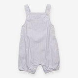 Blue and white stripe dungarees with pocket
