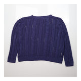 Jumper Dark Purple Acrylic Open Scoop Neck