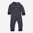 Romper Knit Navy with Elephants