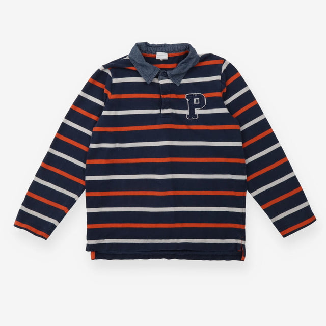 Rugby Shirt Navy - Orange and White Stripes
