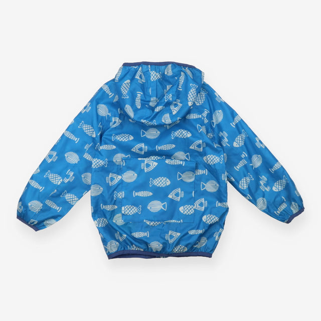 Raincoat packaway blue fish