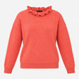 Sunset Pink Wool Blend Ruffle Pie Crust Neck Long 