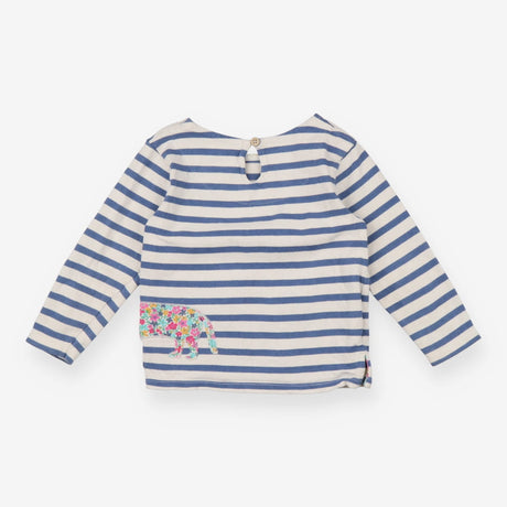 Blue Striped Floral Dog Applique