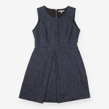 Textured Panel Dress With Abstract Animal Print Sl