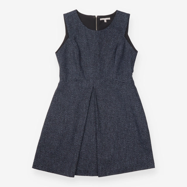 Textured Panel Dress With Abstract Animal Print Sl