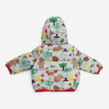 Coat Grey Puffer with Bears in the Woods
