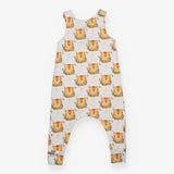 Jersey Romper Cream with Cheetah faces