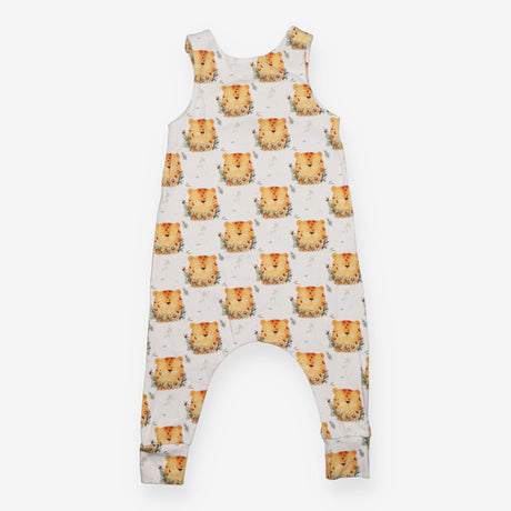 Jersey Romper Cream with Cheetah faces