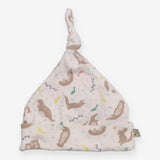Baby Knot Hat White Otter and Fish