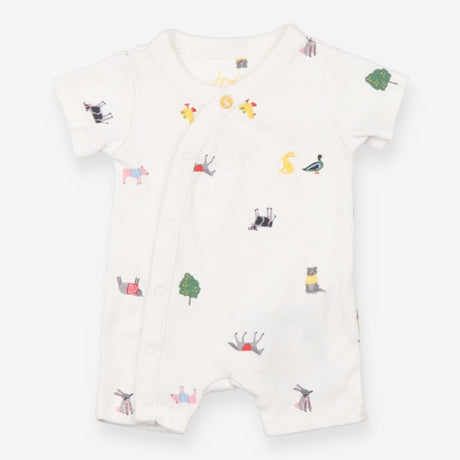 Romper white cross over animals 