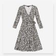 Wrap Dress Navy Floral Print Long Sleeve Midi