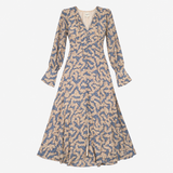 Windly Paisley Long Sleeve Midi Dress