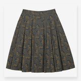 Moving Image Cotton Blend Midi Skirt Olive Green