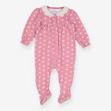 Pink Flower Sleepsuit Frill Collar