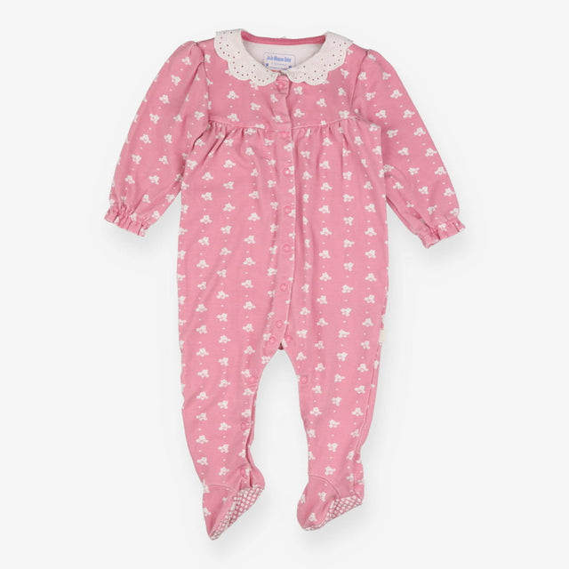 Pink Flower Sleepsuit Frill Collar