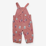 Dungarees Cord Pink Sleepy Owls