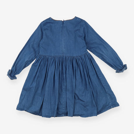 Denim Dress Long Sleeve Gold Embellishment