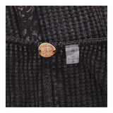 Jumpsuit Black Striped Waffle Cotton Wide Leg