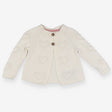 Cardigan white 2 brown buttons hearts