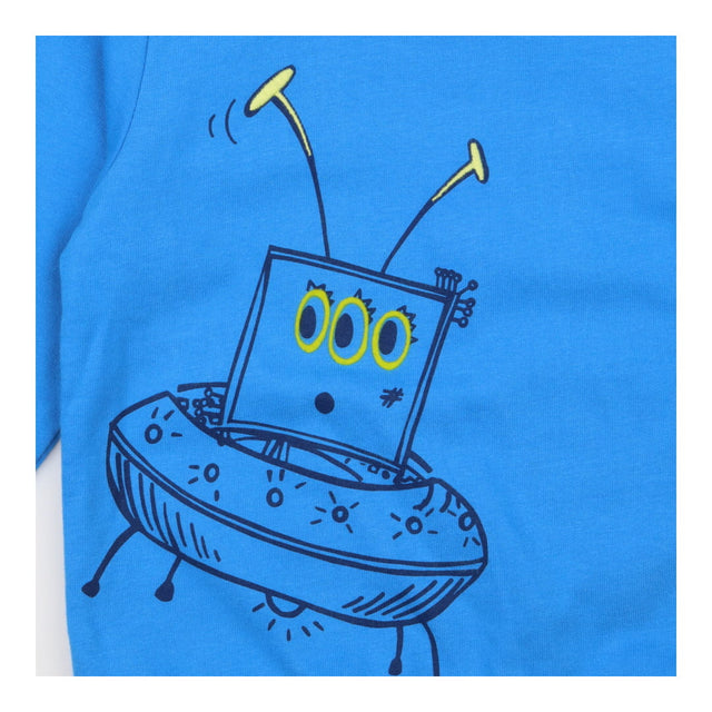 Sweatshirt Blue and Green Robot 