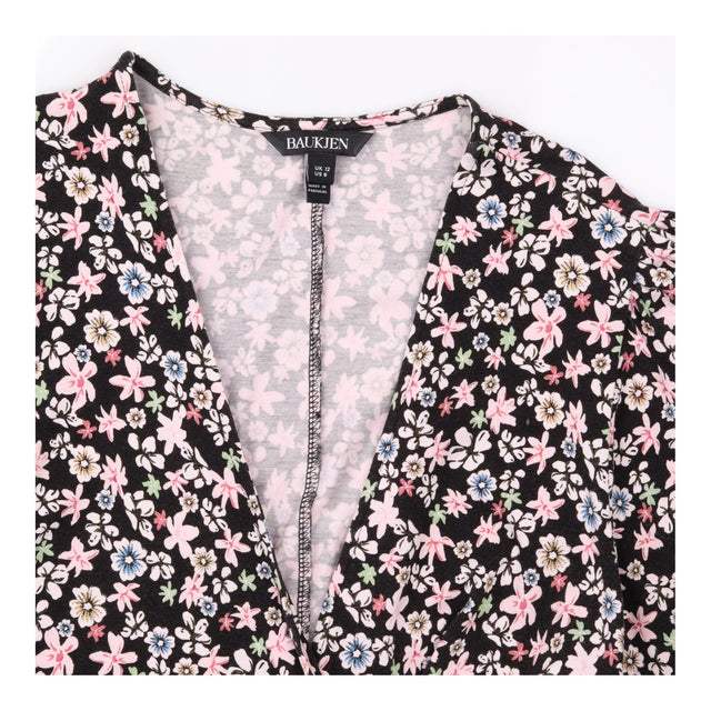 Midi Dress Floral Print Long Sleeve Jersey