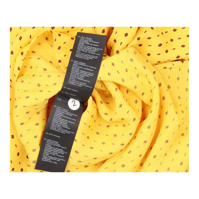 Dress Yellow Geometric Print Button Maxi