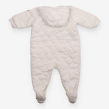 Grey quilted pramsuit with heart
