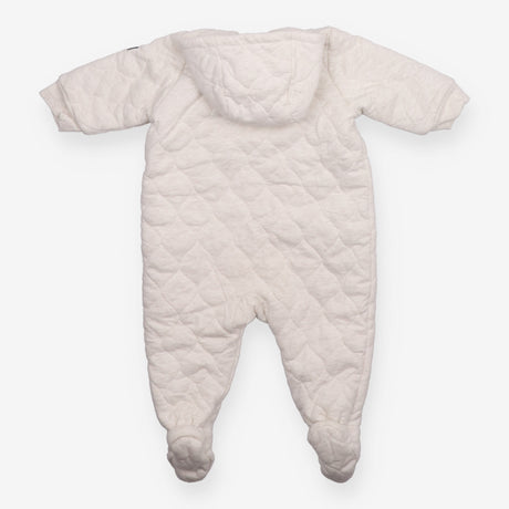 Grey quilted pramsuit with heart