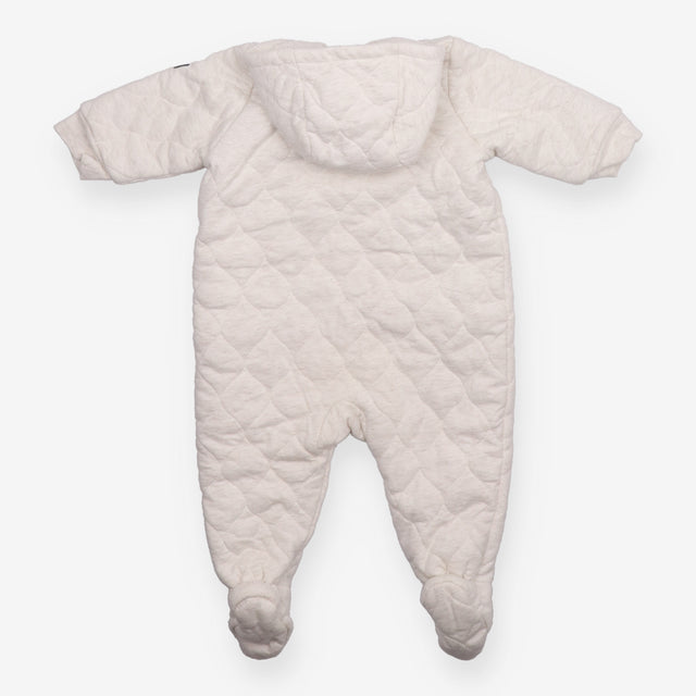 Grey quilted pramsuit with heart