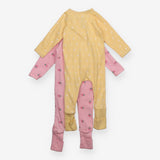 Pink Strawberries and Yellow Bear Sleepsuits 2pc