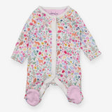 Sleepsuit White with Pink Flowers 