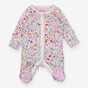 Sleepsuit White with Pink Flowers 