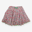 Floral Skirt with Green Drawstring