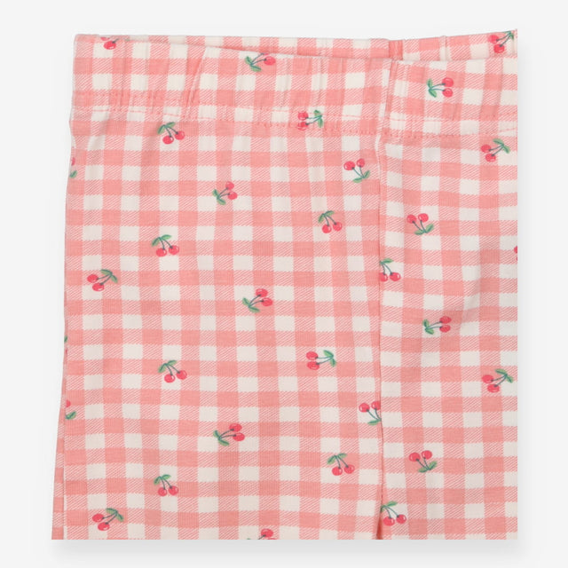 Leggings pink check cherry